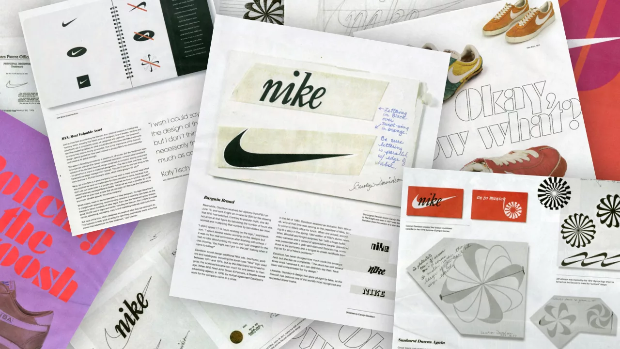 Flyer superposé du logo Nike et sa création