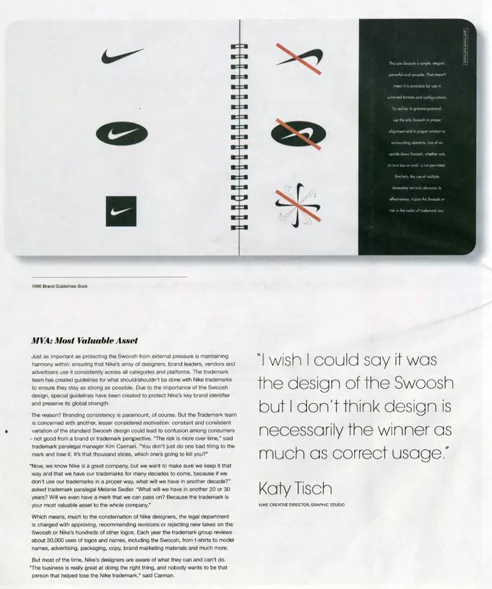 Flyer de la création du logo Nike